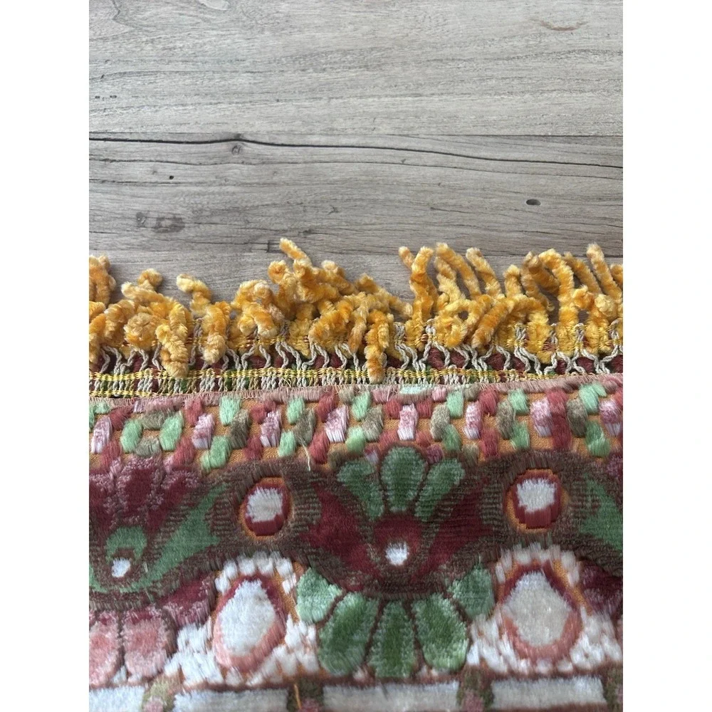 Vintage Italian Velvet Cherub Tapestry Bedspread 83x67